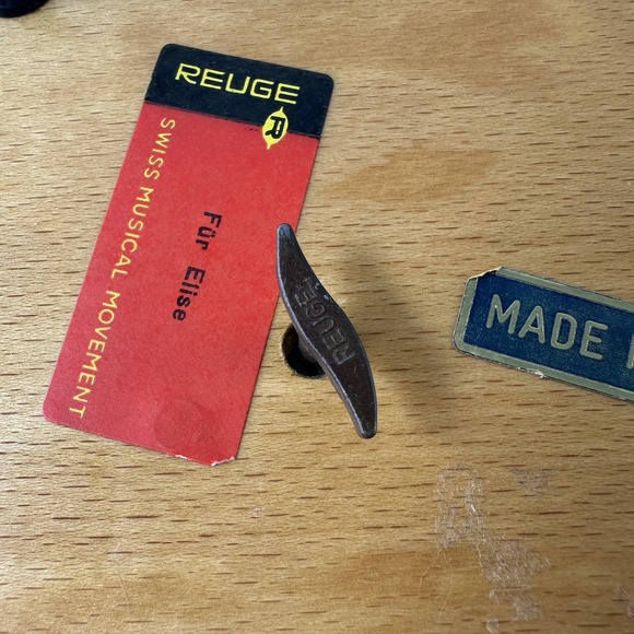 Vintage Swiss Reuge Musical Music Wood Inlay Box Fur Elise Made In Italy W/Key - Picture 14 of 16